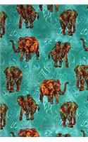 Artistic Teal Elephants Journal