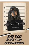 Bad Dog Black and Tan Coonhound: Isometric Dot Drawing Paper Notebook Featuring 120 Pages 6x9