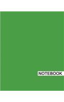 Notebook: 8" x 10", For Writing, Journaling, & Notes, 100 Pages, Solid (Green), [Classic Notebook]