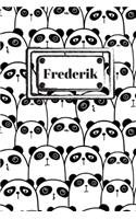 Frederik: Liniertes Panda Notizbuch oder Pandabär Notizheft liniert - Pandas Journal für Männer und Frauen mit Linien