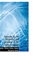 Appendix to the Dictionary and Grammar of the Kongo Language
