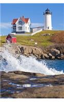 Crashing Waves at Nubble Lighthouse Cape Neddick York Maine USA Journal