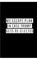 My Escape Plan In Case Trump Gets Re-Elected - 6 x 9 Inches (Funny Perfect Gag Gift, Organizer, Notes, Goals & To Do Lists): Lined Notebook/ Journal 120 pages, Soft Cover, Matte finish