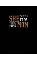 She Gets It From Her Mom (Softball): Graph Paper Notebook - 0.25 Inch (1/4") Squares(724 Graph Paper Notebook - 0.25 Inch (1/4") Squares)