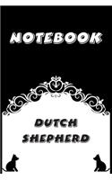 Dutch Shepherd Notebook: Black and White notebook, Decorative Journal for Dutch Shepherd Lover: Notebook /Journal Gift, Black and White,100 pages, 6x9, Soft cover, Mate Fini