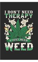 I Don't Need Therapy I Need Weed Cannabis Leaf