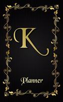 K: Letter Journal Monogram Minimalist Lined Notebook To Do List Undated Daily Planner for Personal and Business Activities with Check Boxes to Help you