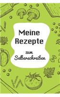 Meine Rezepte zum Selberschreiben: A5 - 110 Seiten - Rezeptbuch selberschreiben - Kochbuch zum selber schreiben - Blanko Kochbuch selbstgestalten - leeres Kochbuch - Notizbuch DIY Rez