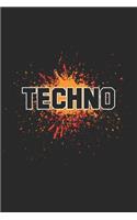 Techno: DIN A5 Notizbuch kariert