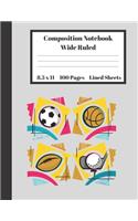 Composition Notebook Wide Ruled Lined Sheets