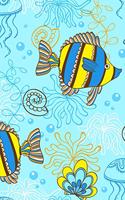 Lined Notebook A5 Size 110 Pages: Funny Ruled Journal. Cute Hand Drawn Doodle Cute Sea Marine Fish 057 Unique Student Teacher Blank Scrapbook/ Composition/ Planner Great For Home Sch
