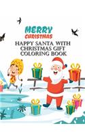 Happy Santa With Christmas Gift Coloring Book