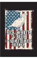 Red White & Blue: Quail Bobtail Hunting Journal For Men: Blank Lined Notebook