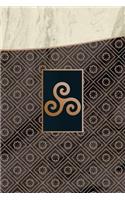 Monogram Triskele (Neopaganism) Notebook: (Luxury One 150 Lined)