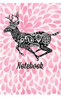 Notebook: Deer Floral Homework Book Notepad Notebook Composition and Journal Diary