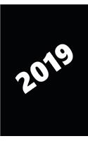 2019 Journal 2019 Large Font Angled Black White: (notebook, Diary, Blank Book)