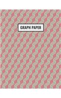 Graph Paper: Graphing Paper - Geometric Vaporwave Aesthetic 3D Cubes