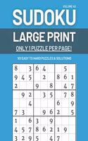 Sudoku Large Print - Only 1 Puzzle Per Page! - 101 Easy to Hard Puzzles & Solutions Volume 43: Sudoku Puzzles for Adults