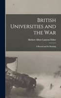 British Universities and the War