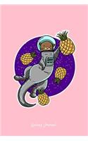 Galaxy Journal: Lined Journal - Otter Astronaut Pineapple Funny Sea Animal Spaceman Gift - Pink Ruled Diary, Prayer, Gratitude, Writing, Travel, Notebook For Men Wo