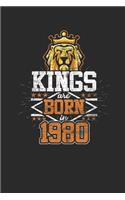 Kings Are Born In 1980: Dotted Bullet Notebook - Birthday Gift or Anniversary Gift Idea