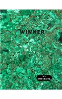 My Notebook Winner: Notebook with a motivating word, Inspirational Quote Notebook, Journal For Girls, Women, Man - Lines 8.5 x 11, 100 pages - Green Granite Cover