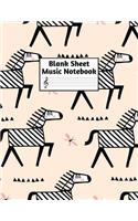 Blank Sheet Music Notebook: Easy Blank Staff Manuscript Book Large 8.5 X 11 Inches Musician Paper Wide 12 Staves Per Page for Piano, Flute, Violin, Guitar, Trumpet, Drums, Cell