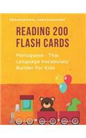 Reading 200 Flash Cards Portuguese - Thai Language Vocabulary Builder For Kids