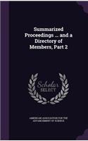 Summarized Proceedings ... and a Directory of Members, Part 2