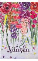 Latasha: Personalized Lined Journal - Colorful Floral Waterfall (Customized Name Gifts)