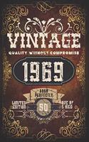 Vintage Notebook: 50th Birthday Gifts For Him. Blank Lined Paperback Journal. Original And Funny Present For Any 50 Year Old Men.