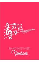 Blank Sheet Music Notebook: Pink Music Sheet Book - Nice Color - Blank Music Sheet Pages - 6x9inch 100 pages