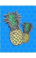 Wide Ruled Lined Paper Notebook: Pineapples