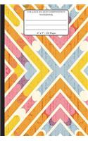College Ruled Composition Notebook. 6" x 9". 120 Pages: Cross Line Repeat Pattern Cover. College ruled paper, medium ruled paper. For middle school to college. Composition notebook for teens and adults. M
