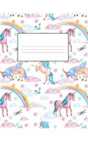 Unicorn Composition Notebook: 7.4" by 9.7" College Ruled 140 Pages (70 Sheets) Design #8