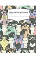 Composition Notebook: Funny Cats College Ruled, 200 Pages, Cute Composition Book for Girls, Standard Size 7.44 X 9.69,