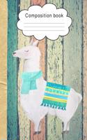 Composition book: Llama design composition notebook college ruled. 8.5 x 11" Large notebook college ruled for girls, boys, teens, women, men for back to school / coll