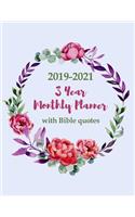 2019-2021 3 Year Monthly Planner with Bible Quotes