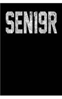 Sen19r: Black, Color Silver Design, Blank College Ruled Line Paper Journal Notebook for Class of 2019 Seniors and Their Families. (SEN19R Girl Senior Year C