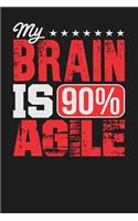 My Brain is 90% Agile: Dark Gray, White & Red Design, Blank College Ruled Line Paper Journal Notebook for Project Managers and Their Families. (Agile and Scrum 6 x 9 inch 