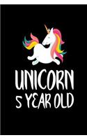 Unicorn 5 Year Old: 5th Birthday Gift Unicorn Journal