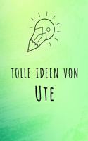 Tolle Ideen von Ute: Unliniertes Notizbuch mit Rahmen für deinen Vornamen