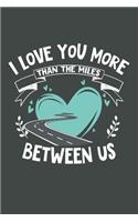 I Love You More Than the Miles Between Us: Blank Lined Notebook