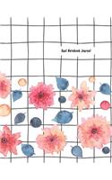 Dual Notebook Journal: Colorful Flower Journal Dual Design Alternating Half College Ruled Half Blank Creative Sketchbook with Lined Pages Drawing or Doodling & Writing Jou