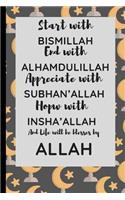Start with Bismillah, End with Alhamdulillah, Appreciate with SUBHAN'ALLAH