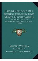 Genealogie Des Konigs Jojachin Und Seiner Nachkommen