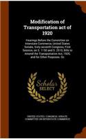 Modification of Transportation Act of 1920