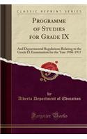 Programme of Studies for Grade IX
