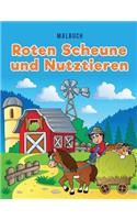 Malbuch roten Scheune und Nutztieren