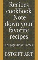 Recipes cookbook to note down your favorite recipes